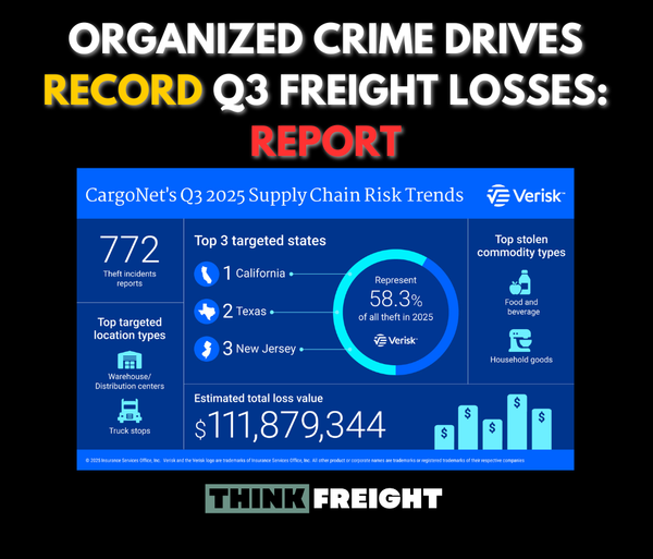 Organized Crime Drives Record Q3 Freight Losses